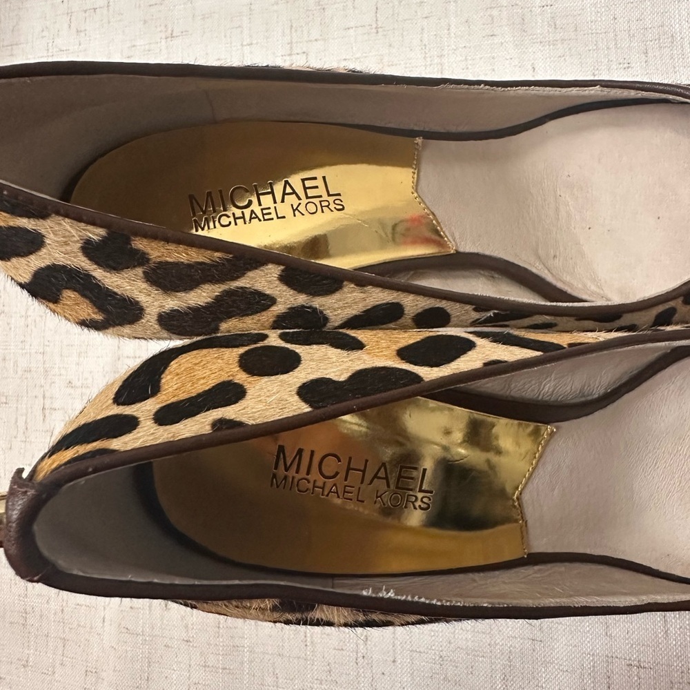 Michael Kors Animal Print Peep Toe Heels - Picture 5 of 14